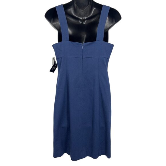 INC Blue Moon Embellished Neck Women Dress Size 4 Sheath Sleeveless Jewel New - Picture 5 of 8